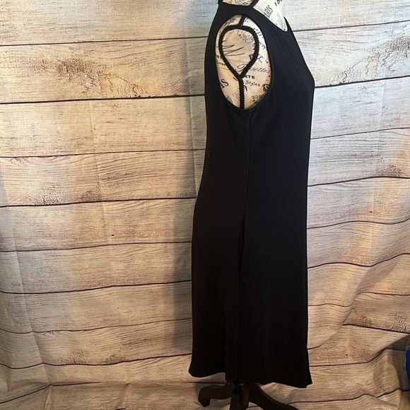Trina Turk Sheath Dress Sleeveless Asymmetrical Hem Pockets Size Small Black - Picture 5 of 9